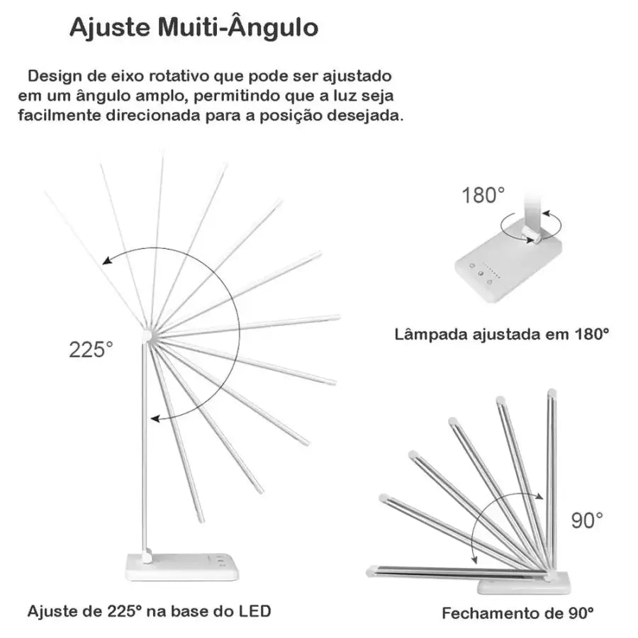 Abajur Touch Multifuncional Ajustável USB