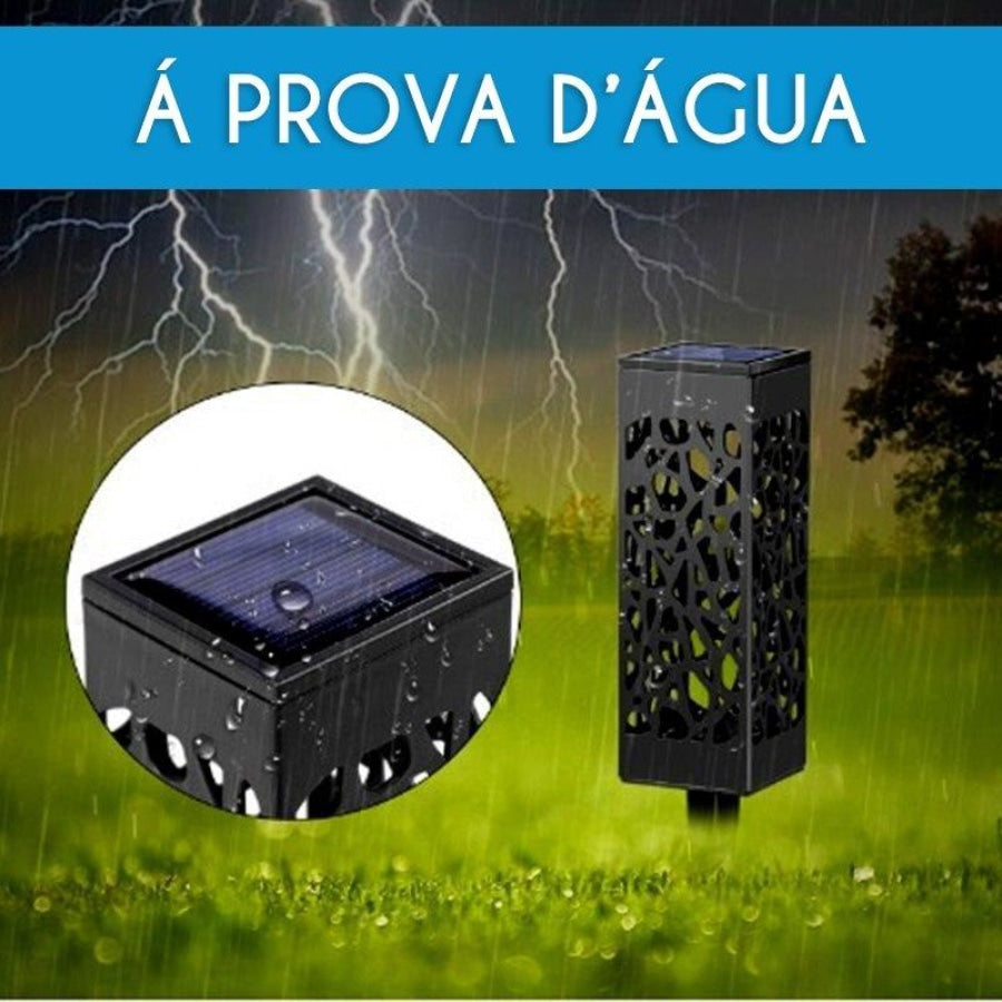 Refletor Luminária Holofote Hollow Led com Painel Solar